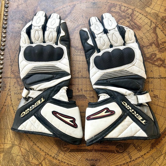 Teknic Other - Teknic Black and White Motorcycle Riding Gloves SZ L leather